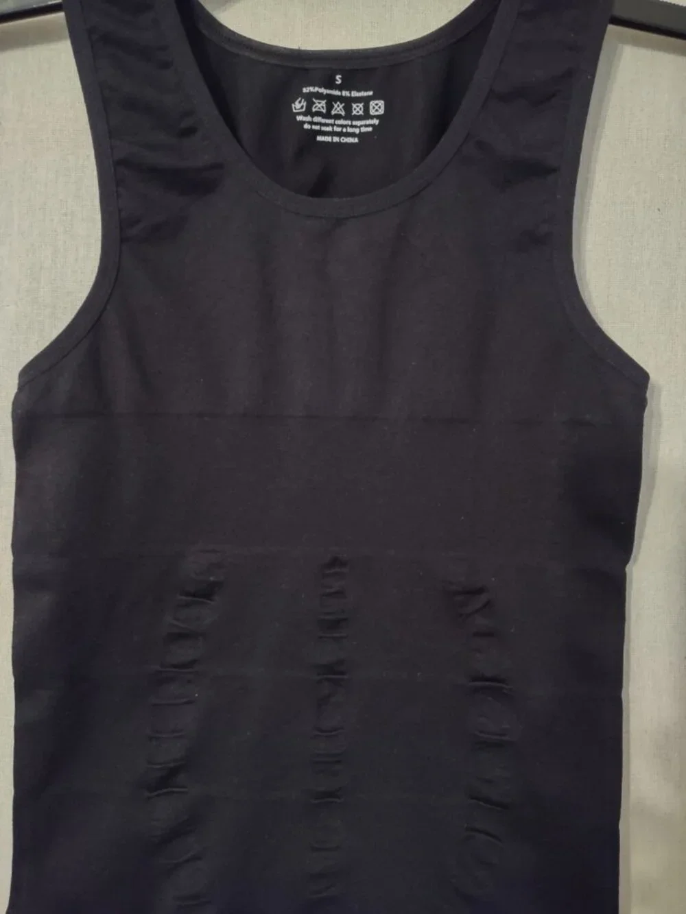 Compression Tank Top Mens Small Black Undershirt Muscle Slimming Body Shaper Gym